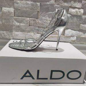Silver Strappy Heels (Gently Worn)